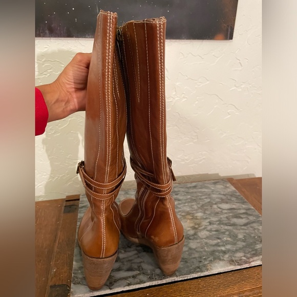 Women’s Schutz  retro leather wedge boots. Size 6. GUC. - Picture 7 of 16